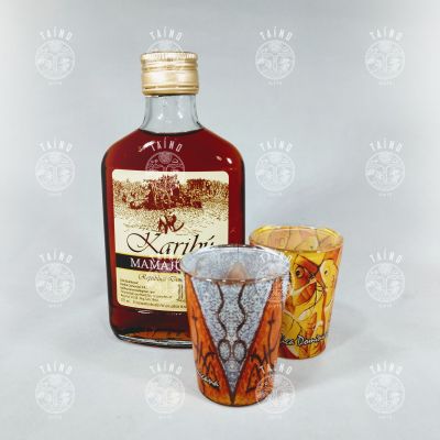 Набор Мамахуана Karibu 175 мл, 30% alc + 2 стопки