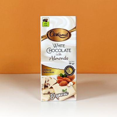 Шоколад белый с миндалём, Chokamil, 50 гр