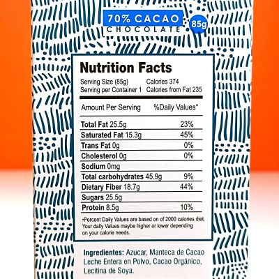 Тёмный шоколад 70% какао, Taino, 85гр