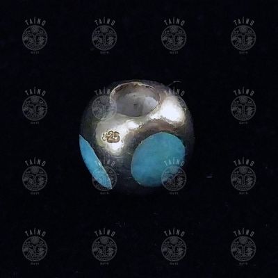 Шарм Laura Tosato для браслета Pandora. Серебро 925, ларимар.